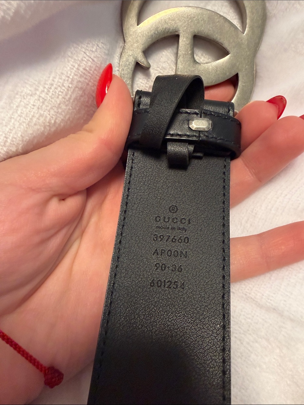 Gucci Black Leather Belt with Silver Double G Buckle - Picture 4 of 4